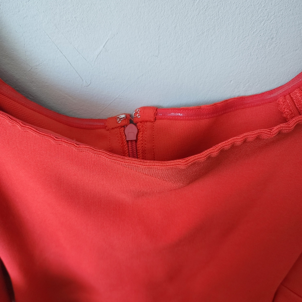 Elegant Red Ruffle Sleeve Dress - Picture 4 of 6